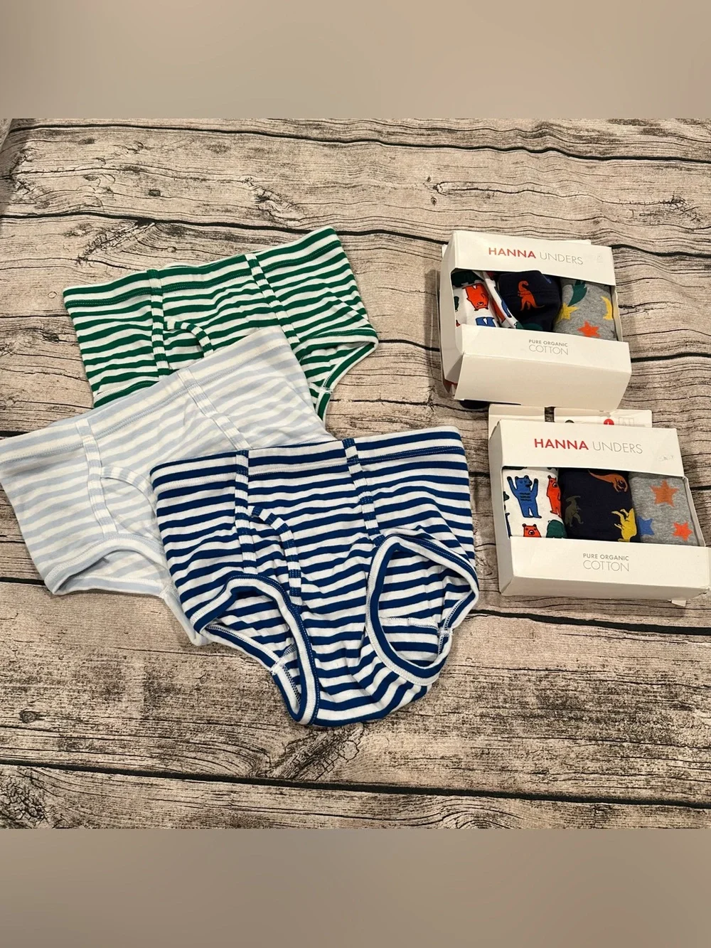 Lot of 6 NWT Hanna Andersson Organic Boys' Briefs & 3 NWOT Briefs All Size LG